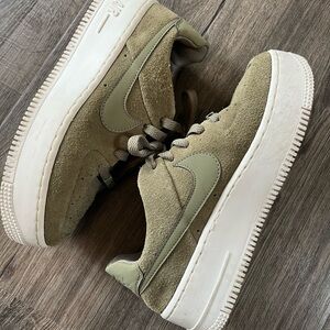 Nike Olive Platform Air Force 1 Sneakers